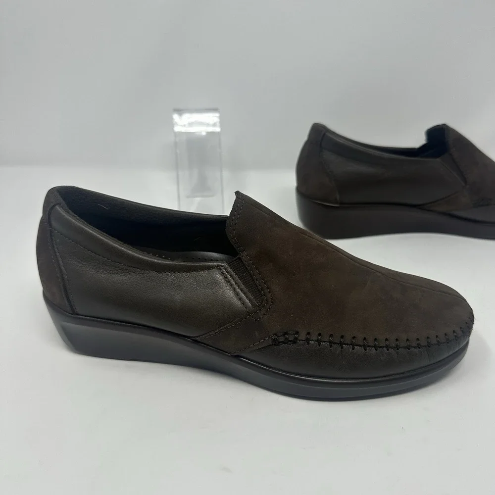 SAS Women's 7.5 DREAM Brown Leather & Suede Tripad Comfort Loafer